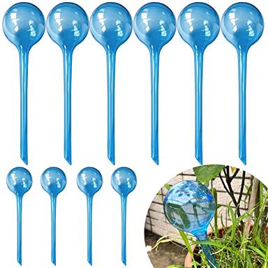 Plant Watering Globes, 10pcs Plastic Plant Automatic Water Bulbs Flower Self Feeder Balls Irrigation Device Auto Waterer Planter Insert Stakes for Indoor Outdoor Garden Potted While Away on Vacation image