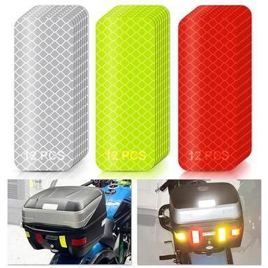 Reflective Stickers - PSLER 36 PCS High Visibility Reflective Tape Waterproof Reflective Strips Bulk Safety Reflective Tape for Car Motorcycle Bike Trailer Helmet Mailbox Bag, 1.18 x 3.15 Inch image