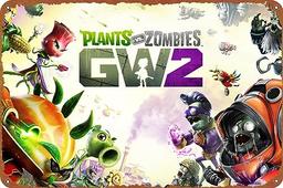 Plants vs. Zombies Garden Warfare 2 Metal Tin Sign Garage Sign Wall Decoration Old Car Shop Game Poster Oil Station Sign 8 × 12 inches image