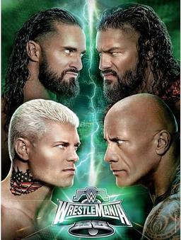 WWE WrestleMania 40 18" x 24" Night 1 Main Event Match-Up Graphic Photograph - Wrestling Photos image