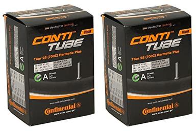 Continental Hermetic Plus Bike Tubes Tour 28-700x32-47c Inner Tubes - 40mm Auto/Schrader Valve (Pack of 2 Tubes) image