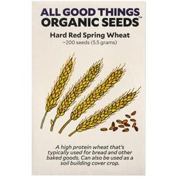 All Good Things Organic Hard Red Spring Wheat Seeds - Pack of 200, Heirloom Seeds for Planting Grains, Vegetables - Gardening Supplies, Vegetable Garden - Non-GMO, Open Pollinated, from USA image