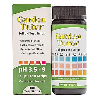 Garden Tutor Soil pH Test Kit (3.5-9 Range) | 100 Soil pH Tester Strips - Test Soil Acidity and Alkalinity of Garden Lawn Grass Flower Vegetable Compost Indoor and Outdoor Plants image