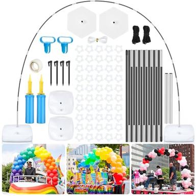 Crowye Parade Float Balloon Arch Stand with Base 10' W x 9' H Adjustable Balloon Arch Kit Stand Balloon Arch Frame for 4th of July Parade Independence Day Float Parade Decoration image