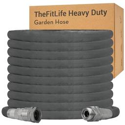 TheFitLife Flexible Garden Hose 25FT - Non Expandable Water Hose with Swivel Metal Fittings, Lightweight and Easy Storage - Heavy Duty Leak-Proof, Kink-Free Hose for RV, Outdoor, Car Wash, Yard, Lawn image