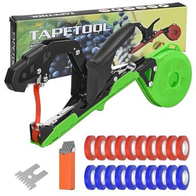 RUKHOOL Upgraded Plant Tying Machine Gun to Tie Up Vine Tomatoes and Grapes Quickly Garden Tape Tool for Gardeners Farmers with SK5 Blade Replacement Garden Tapes and Staples image