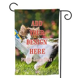 Custom Garden Flag for Outdoor 12.5 x 18 Inch Personalized Double Sided Flags Design Your Own Picture Logo Text Yard Flag for Outside Lawn Patio Garden Home Decorating image