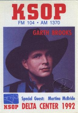 Original Radio Promo Backstage Pass For the Garth Brooks 1992 Tour KSOP image