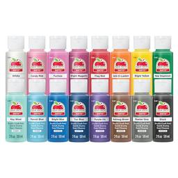 Apple Barrel, Vibrant Spectrum Collection Acrylic Craft Paint, PROMOABIII, 2 fl oz each, 16 assorted matte colors, 16 count image