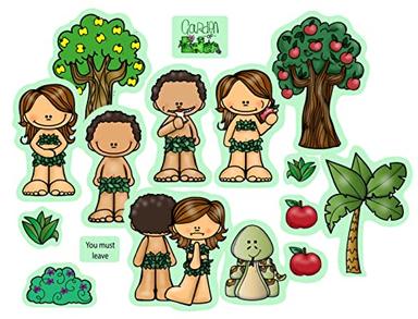 Garden of Eden Adam & Eve Bible Felt Set for Flannel Board Stories image