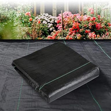 LGJIAOJIAO 3ftx50ft Weed Barrier Landscape Fabric Heavy Duty，Weed Block Gardening Ground Cover Mat, Weed Control Garden Cloth ，Woven Geotextile Fabric for Underlayment，Commercial Driveway Fabric image