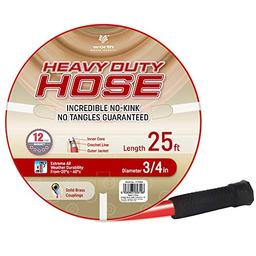 Solution4Patio Homes Garden Hose No Kink 3/4 in. x 25 ft. Red Water Hose, No Leaking, Heavy Duty, Brass Fittings 12 Year Warranty, No DOP, Environmental-Friendly image