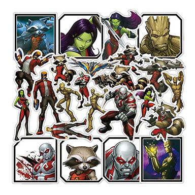 QUTA Guardians of The Galaxy Stickers Pack, 24PCs, Vinyl Movie Decals,Stickers for Hydro Flask, Laptop, Water Bottle, Stickers for Kids, Toddlers, Teens, Car Planner Stickers (Guardians) image