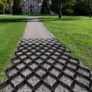 VIVOSUN 4’’ Depth Ground Grid, 9x17 ft, High-Density HDPE Geo Cell, 1885 lbs per sq ft Load, Foldable & Tensile, Easy Installation with Gloves, Perfect for Gardens, Driveways, Pathways, Slopes image