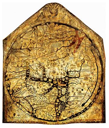 Hereford Mappa Mundi World Map - 1300s Medieval Decor Gift - Middle Ages Era Wall Art Print - Rolled Poster History - Gothic Man Cave Atlas - UNFRAMED Artwork for Home Decoration image