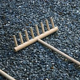 Outdoor Zen Garden Rake Tool- Large Japanese Garden Rakes Full Size 48" Long 8 Tines Solid Beech Wood Zen Rake for DIY Rock Sand Garden Accessories Tress Relief Gifts for Adult image