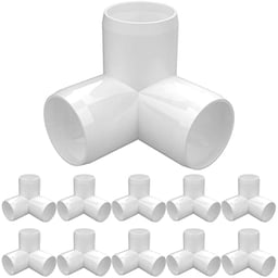 letsFix 1/2" PVC Fittings 3 Way (10-Pack), Furniture Grade PVC Pipe Connector 1/2 Inch PVC Elbow for All DIY PVC Structure and Frames, UV Resistant, Fits 1/2" Sch 40 PVC Pipes image