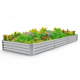 Land Guard 12×4×1ft Galvanized Raised Garden Bed Kit for Vegetables, Galvanized Super Large Metal Planter Raised Garden Boxes Outdoor(359 Gallon Capacity)… image