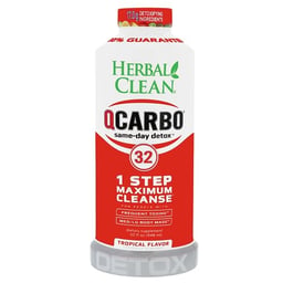 Herbal Clean - QCarbo32 Same-Day Detox Drink, Tropical Fruit Flavor (32 fl oz) image