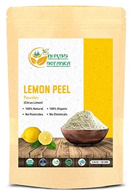 Herbs Botanica Organic Lemon Peel Powder Citrus Peel Organic 5.3 oz /150 gms 100% Natural | Anti Tan Face Mask, Face Pack image