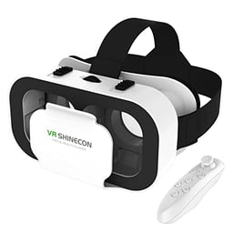 VR Headset for iPhone or Android,Virtual Reality 3D Glasses Headset Helmets,Compatible 4.7-6.5 inch with Controller for Mobile Games & Movies image