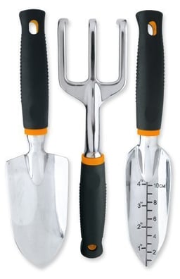 Fiskars 3-in-1 Garden Tool Set, Includes Trowel, Transplanter, and Cultivator for Outdoor Gardening, Ergonomic Yard Tool Kit image