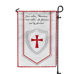 Knights Templar Flag Banner Showcase Affiliation Membership Decoration Banner - Durable Nylon with Vibrant Double-Sided 12x19 Garden Flag - Ideal Decor for Yard, Garden, Front Lawn, Indoor and Outdoor image