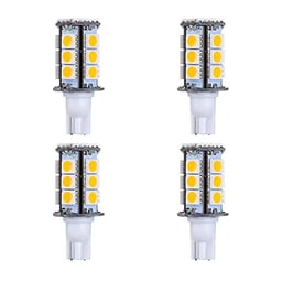 Makergroup T5 T10 921 194 Wedge Base LED Light Bulb High Brightness 12VAC/DC 3Watt Warm White 2700K-3000K for for Outdoor Landscape Lighting Deck Stair Step Path Lights and RV Lights 4pcs image