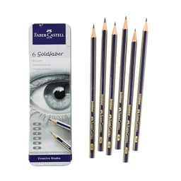 Faber-Castell Graphite Sketch Pencil Set - 6 Graphite Pencils (2H, HB, B, 2B, 4B, 6B), Drawing Pencils and Sketching Supplies image