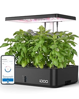 iDOO WiFi 12 Pods Hydroponics Growing System with APP Controlled, Indoor Herb Garden with Pump System, Auto-Timer Smart Garden, Grow Light for Home Kitchen Gardening image