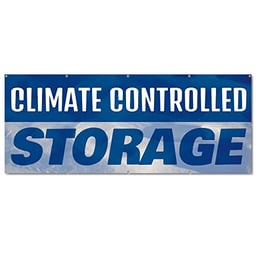 Climate Controlled Storage | 48" X 120" Banner | Outdoor Vinyl Sign with Grommets | Storage Units for Rent Advertising Displays | Made in The USA image