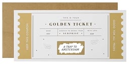 CJ&M The Golden Ticket | Scratch & reveal surprise ticket, Golden ticket, Scratch Card, Surprise holiday, Gift reveal, Surprise gift image