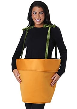 Fun Costumes - Flower Pot Costume for Adults, Potting Plant Costume for Garden Theme Dress-Up, Green Thumb Party Outfit Standard image