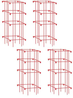 Gardeners Supply Company Lifetime Tomato Cages Plant Stand | Heavy Gauge Sturdy Garden Plants Support for Tomatoes and Other Climbing Plants | No Assembly Needed - Red (Set of 4) image