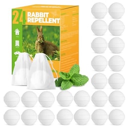 Rabbit Repellent Outdoor - 24 Pack Natural Peppermint Oil Rabbit Repellent, Deer and Rabbit Repellent for Garden, Vegetable, Lawn, Rabbit Deterrent, Bunny Repellent, Safe for Plant image