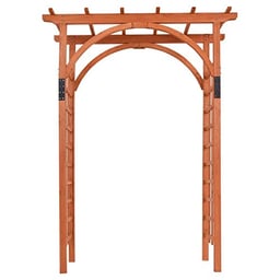 EnjoyShop Premium Outdoor Wooden Cedar Arbor Arch Pergola Trellis Wood Garden Yard Lattice image