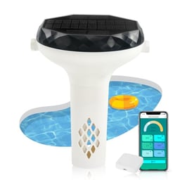 RYAKKA Floating Smart Pool Monitor 2024 Newest Electronic Pool Water Tester All in One CL/PH/EC/TDS/ORP/Temp/Salinity Digital Pool Water Tester for Pool, Saltwater Pool image