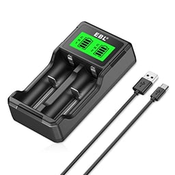 EBL Universal 18650 Battery Charger for 3.7V lithium ion Rechargeable Batteries 26650 22650 18650 18490 18350 17670 17500 16340 (RCR123) 14500 and 1.2V Ni-MH Ni-CD Rechargeable C AA AAA Batteries image