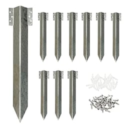 10pcs Fixing Peg Timber,Heavy Duty Sleeper Stakes for Driveway Garden Edging,Railway Sleeper Bracket-Driveway Path Edging-Straight Edging Bracket,Corner Timber Stake-Galvanised Steel Metal image