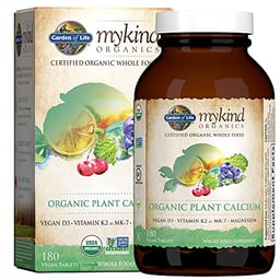 Garden of Life mykind Organics Plant Calcium Supplement Made from Whole Foods with Magnesium, Vitamin D as D3, and Vitamin K as MK7 for Bone Health, Teeth & Joint Support, Gluten-Free - 60 Day Count image