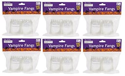 Glow-in-the-Dark Plastic Vampire Fangs - 2.5" (Pack of 72) - Luminous Party Favors for Spooky Halloween Nights & Themed Events image