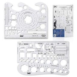 Mr. Pen- Landscape Templates, Architectural Templates, Drafting Tools, Landscaping Tools, Landscape Design Template, Drafting Ruler Shapes, Drawing Stencils image