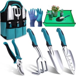 Kynup Garden Tools 7-Piece, Gardening Hand Tools, Gardening Tools Set with Rust-Proof,Stainless Steel, Aluminum Alloy Material, Gardening Supplies Set Ideal Gardening Gift image