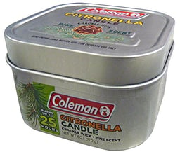 Coleman Pine Scented Citronella Candle with Wooden Crackle Wick - 6 oz Tin image