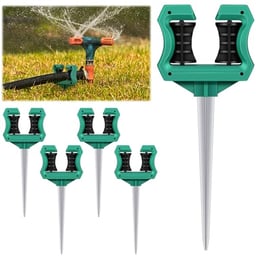 Yaocom 5 Pcs Hose Guide for Garden 10 Inch Rust Proof Metal Garden Hose Guide Spike Roller Reel Lawn Hose Support Spike Hose Guide Stakes Hose Holder for Yard Lawn Garden Plant Protection image